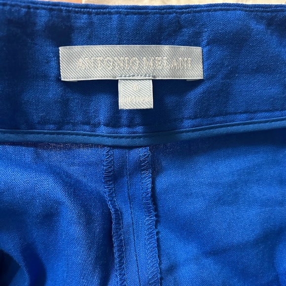 Antonio Melani Brenda Linen Blend Cropped Wide Leg Pants Size 6 - Picture 3 of 7